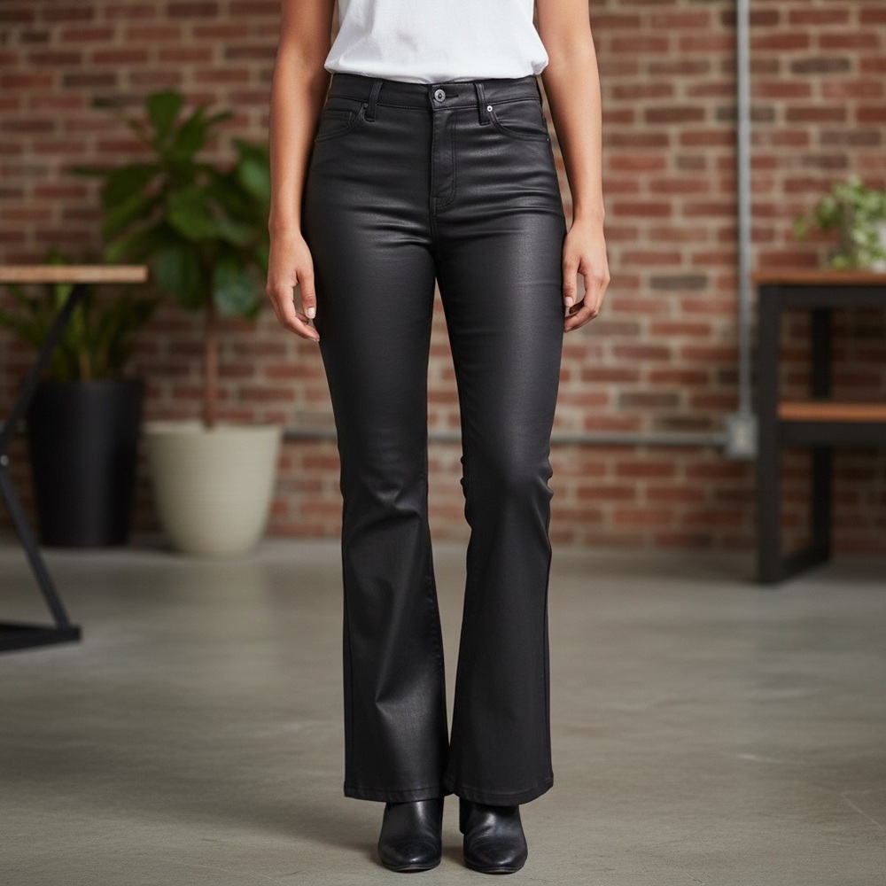 NWOT - EDIKTED - Faux Leather Black Jeans Size XS
